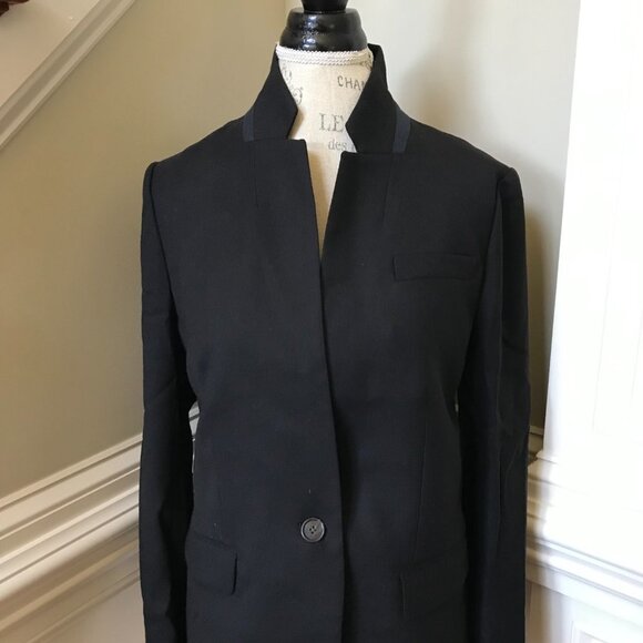 NWT JCrew Regent Blazer Jacket Womens 2 P Petite Black Wool Flannel B0327 NEW - Picture 6 of 14